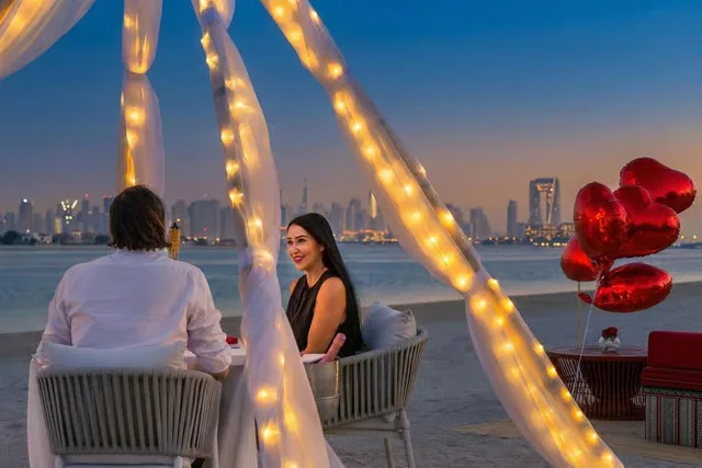 Romantic Beach Dinner Dubai at Th8 Palm: Private Setup for Two experience in Dubai